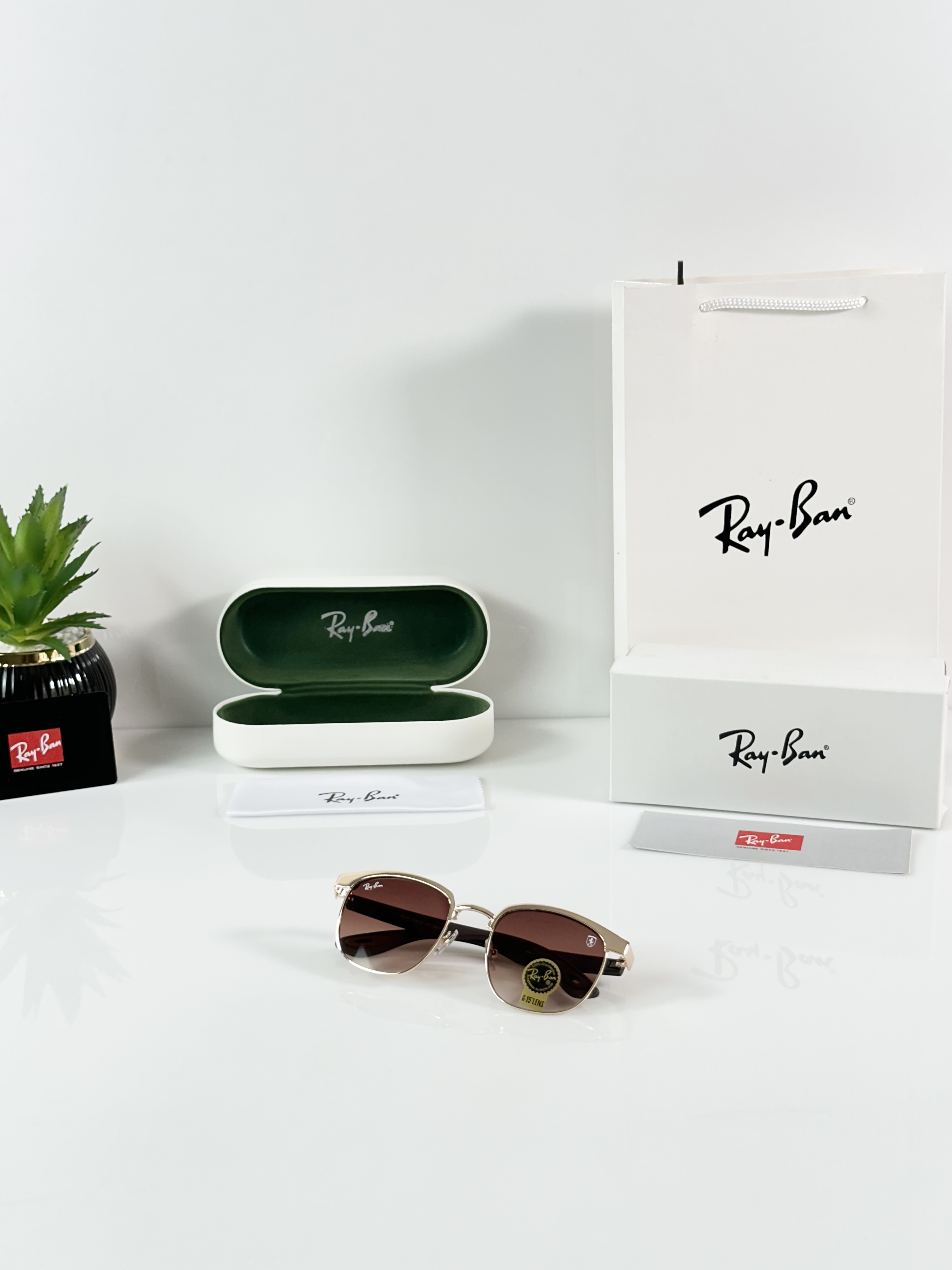 Rayban 3698 Gold Brown - Image 5