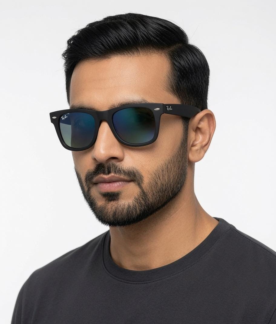 Rayban 2140 Black Blue GLASS - Image 2