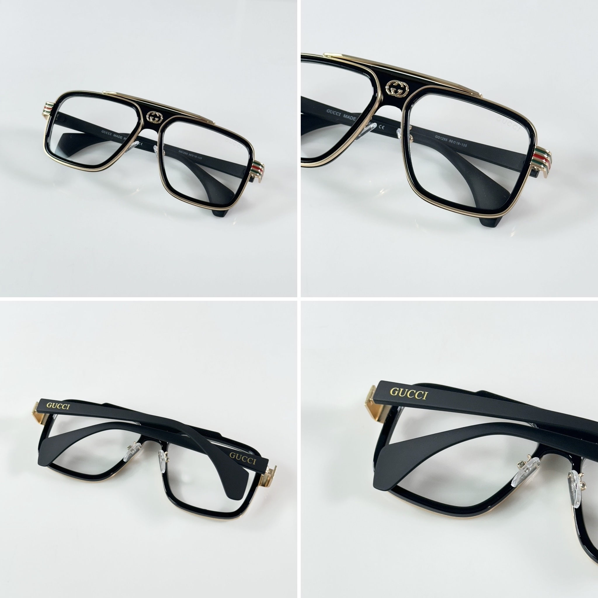 Gucc 1295 Gold Black Frame - Image 3