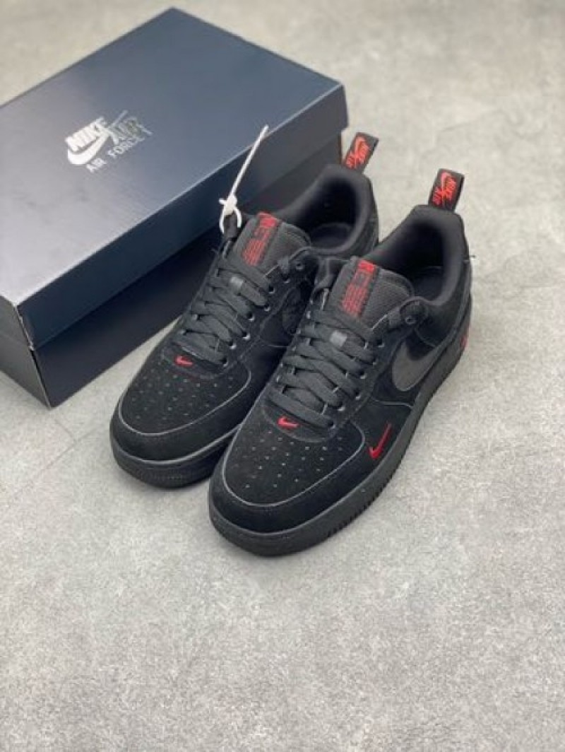 nike air force 1 mid black dark grey crimson