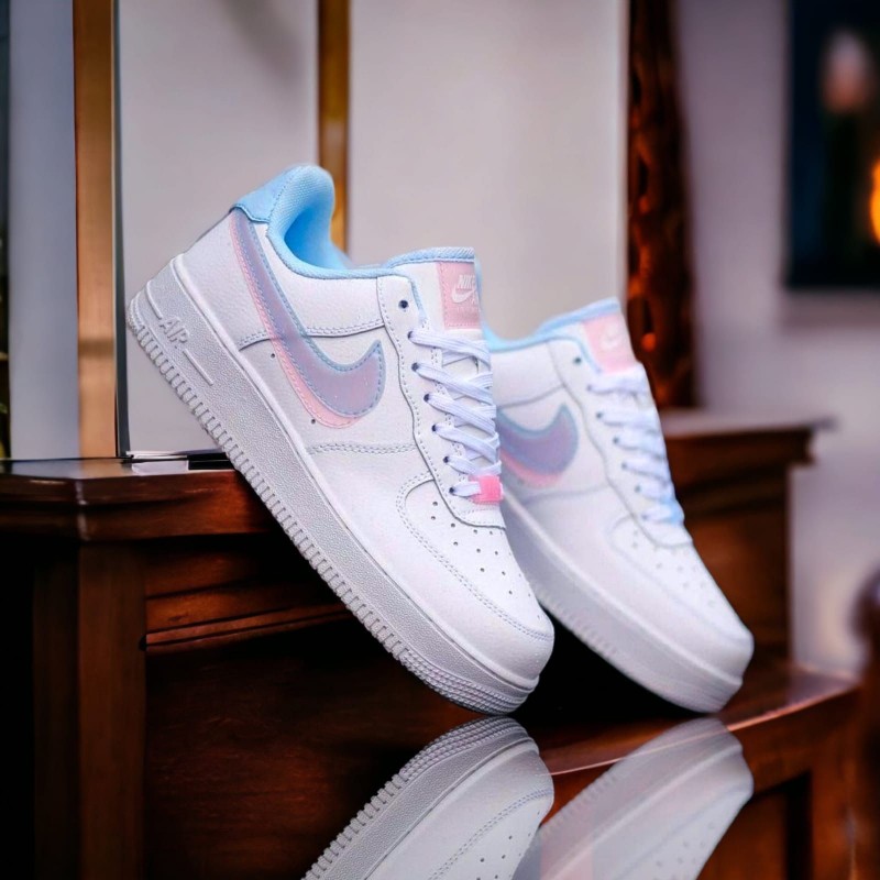 nike air force 1 lv8 double swoosh blue pink damen