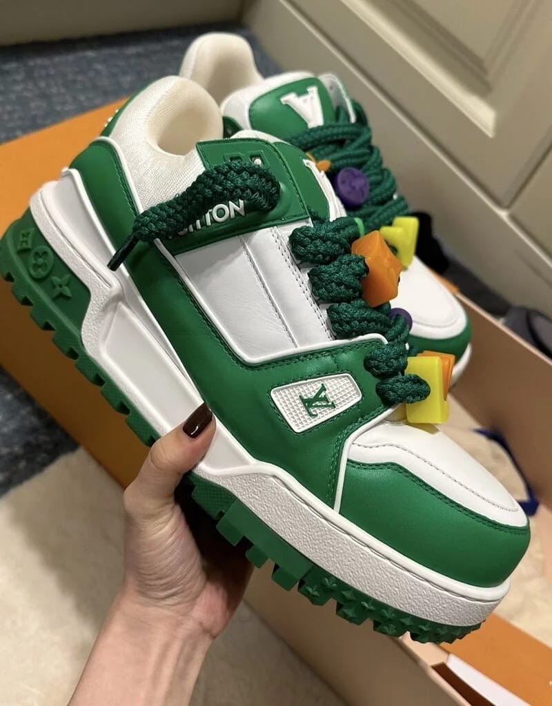 louis vuitton green sneakers