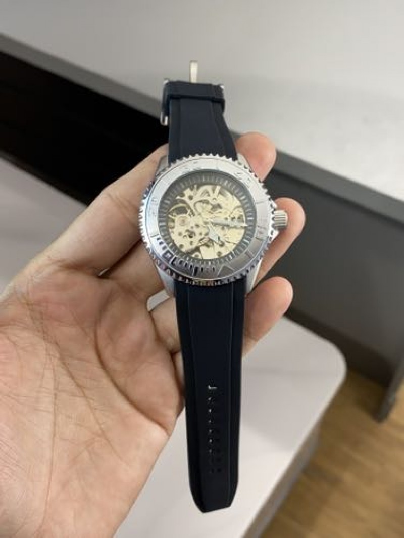 Alternative view of Seiko 5 Skelton black silver