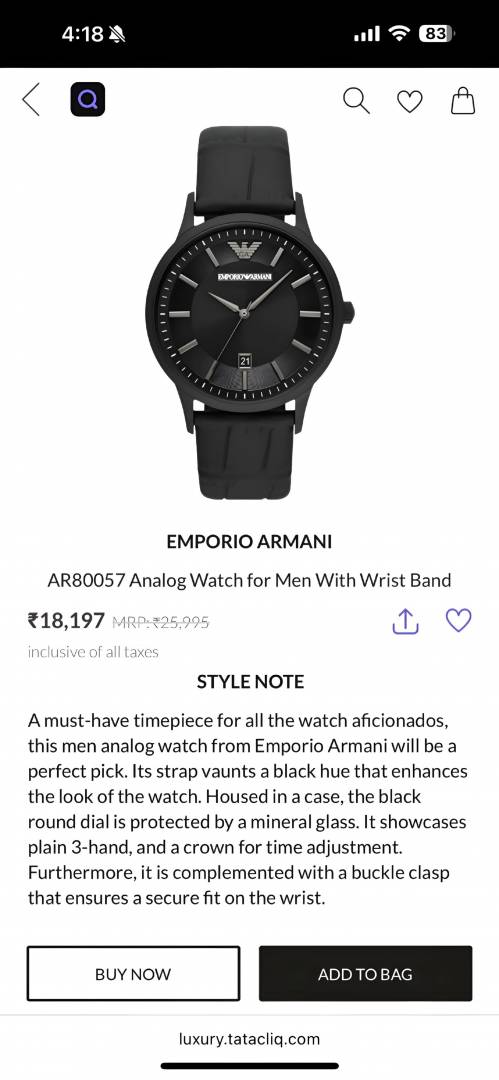Alternative view of Emporio Arma i Renato AR80057