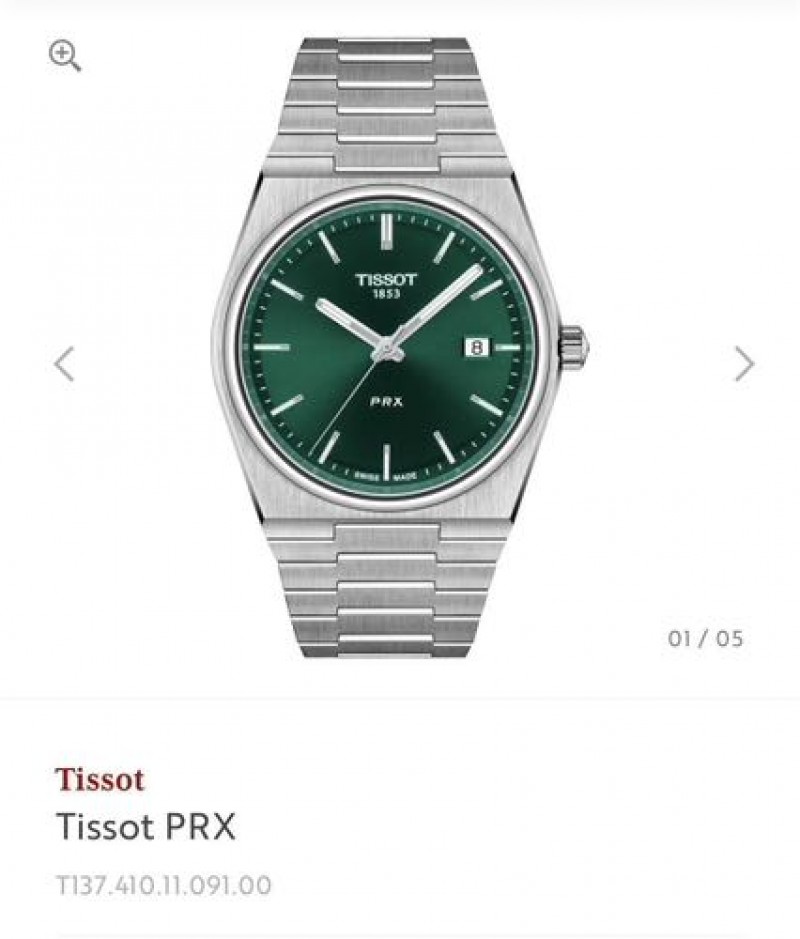 Tisot Prx Green 40mm Quartz Authentic Quality