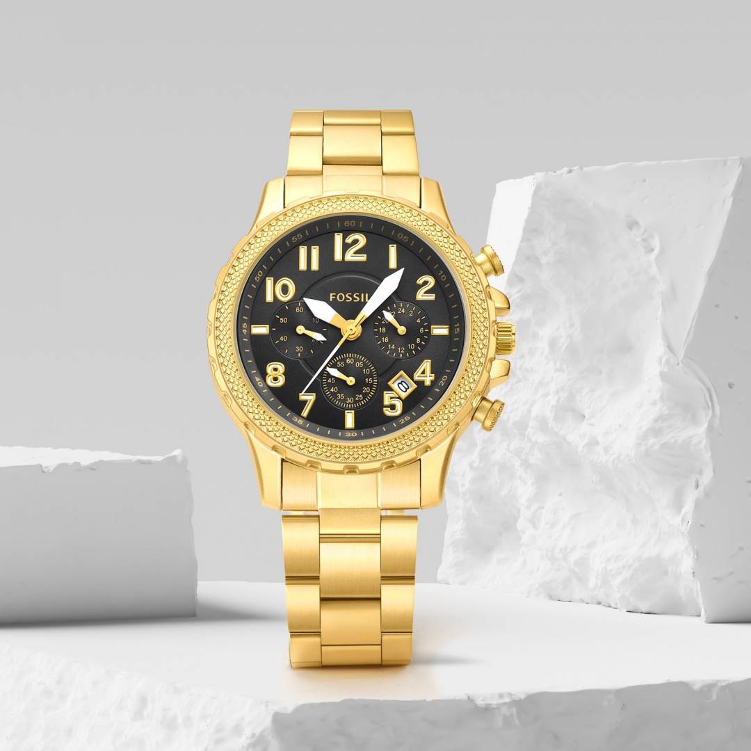 Foossi l Bowman Chronograph Gold-Black