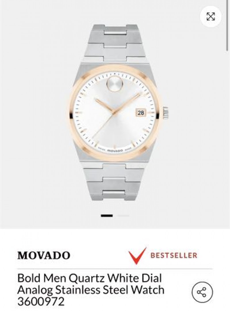 Movado Bold Silver Rose Gold Authentic Store Quality