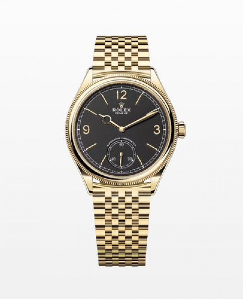Rollex 1908 Gold Black Semi ETA
