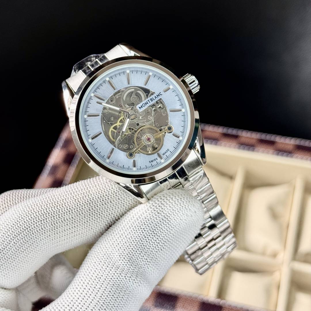 Alternative view of Mont Blanc Automatic Silver Blue
