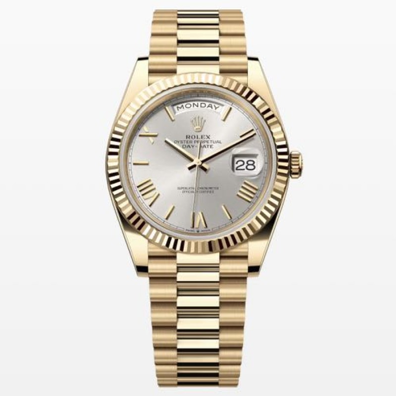 SWISS ETA Rollex Day Date 40MM Coral Gold Dial