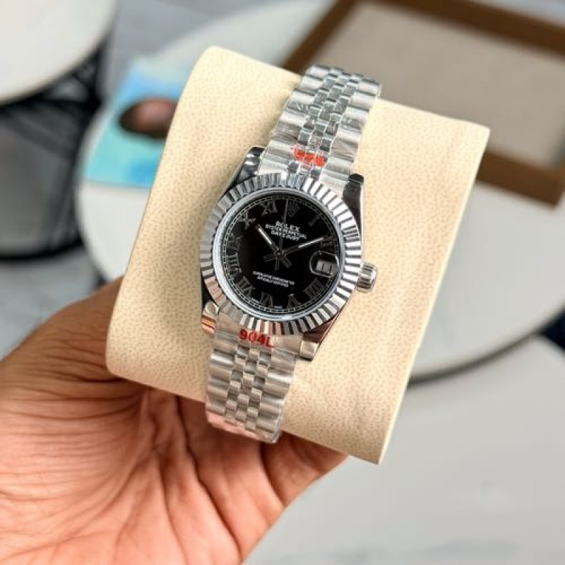 Rollex Date Just 31MM Roman Black Dial