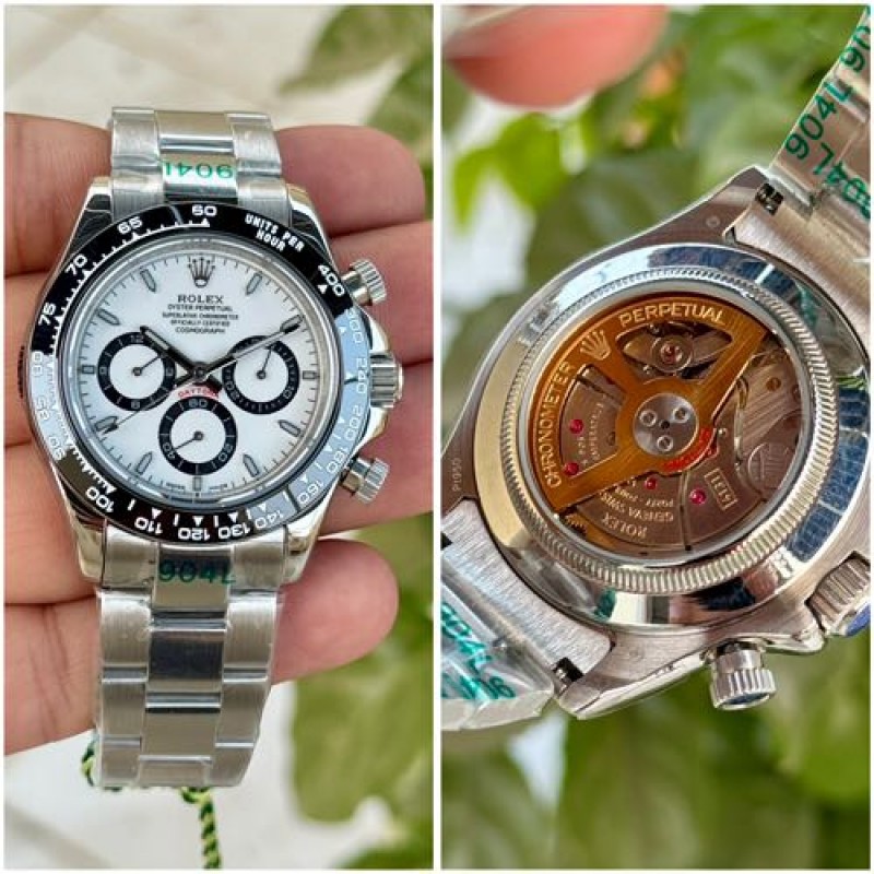 Rollex Daytona Panda Back Open Semi ETA