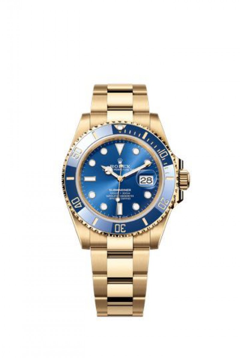 Rollex Submariner Yellow Gold Blue Dial