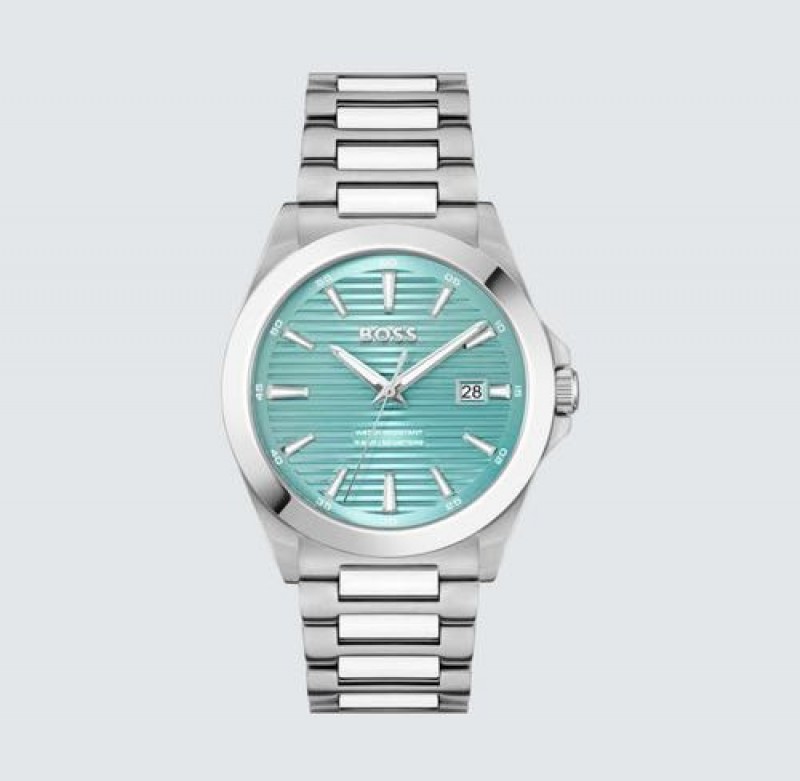 Hugo Bos Strike Analog Silver Tiffany Authentic Store Quality