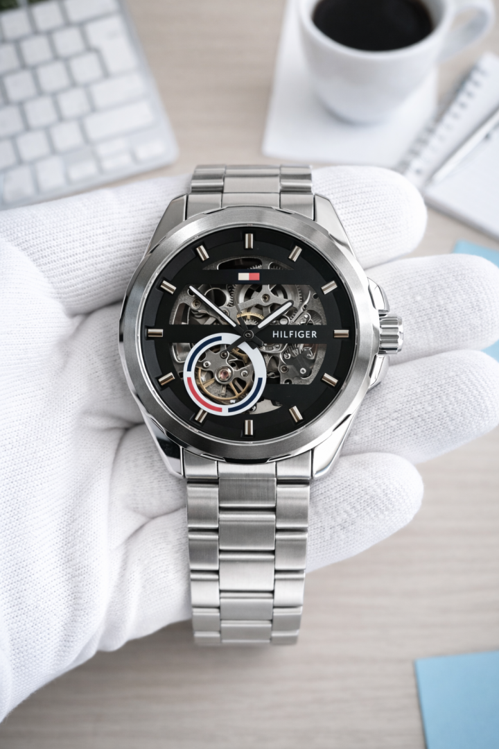 Tommy Hilfigar Automatic New Silver Black AT404