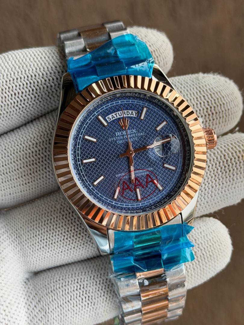 ROLLEX DAYDATE TWOTONE BLUE TEXTURE DIAL AT299