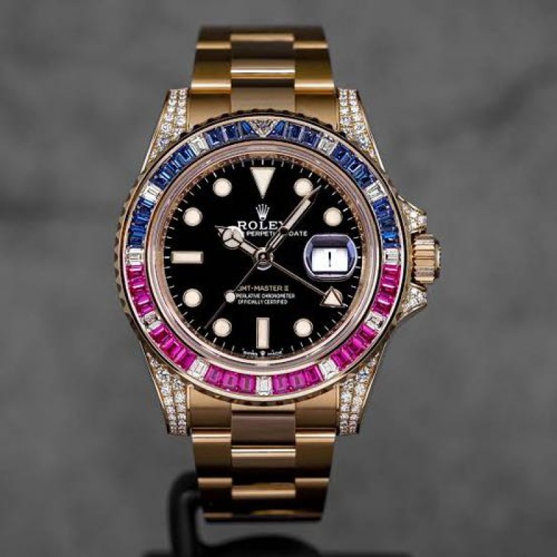 Rollex GMT Master II Rose Gold Diamond