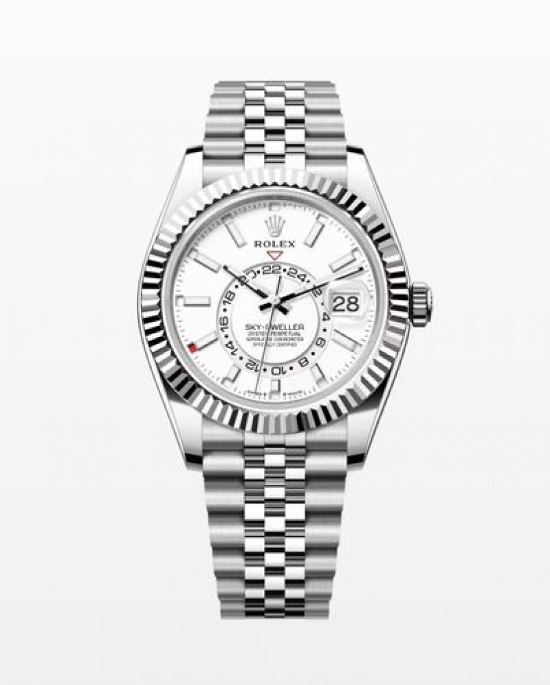 Rollex Sky Dweller Silver White
