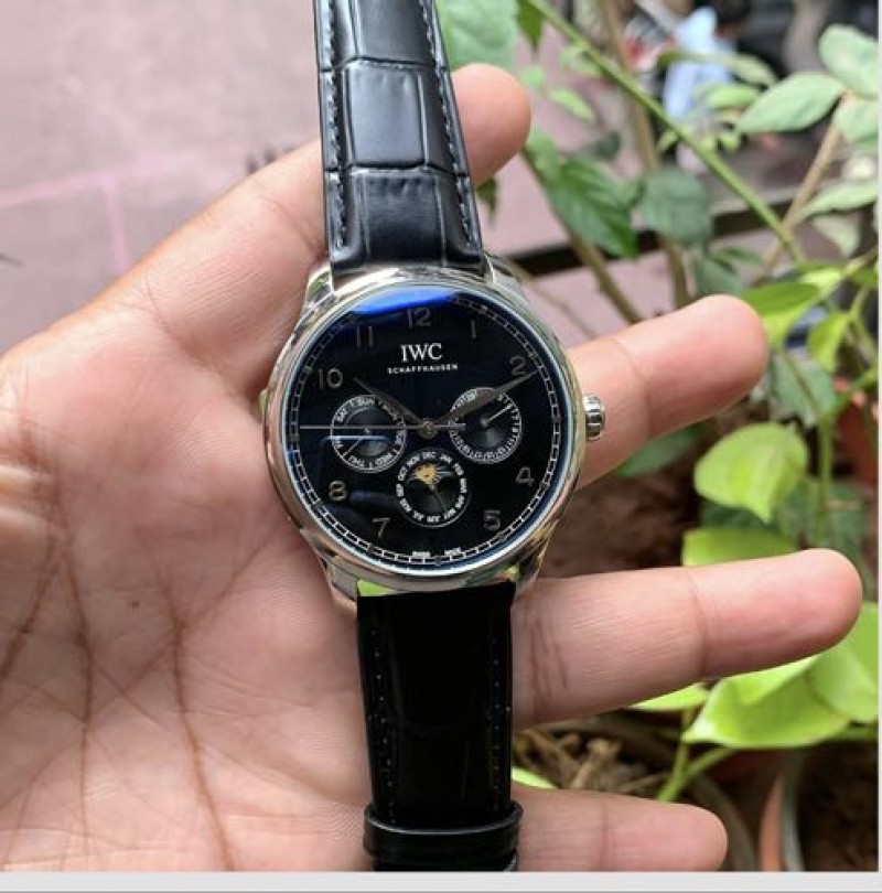 IWC Portugieser Chronograph Silver Black Dial