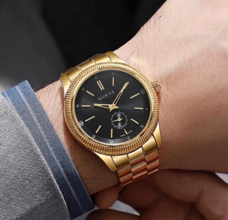 Guchi G Timeless YA126390 Gold Black