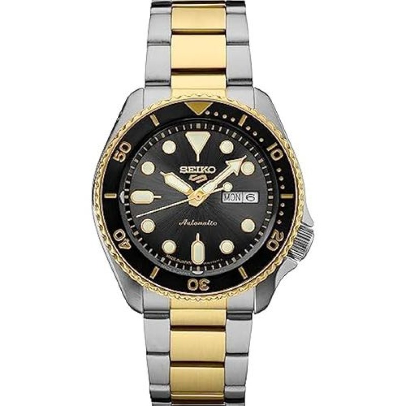 Seiko Sports 5 Silver Gold Black Dial Authentic Store Quality