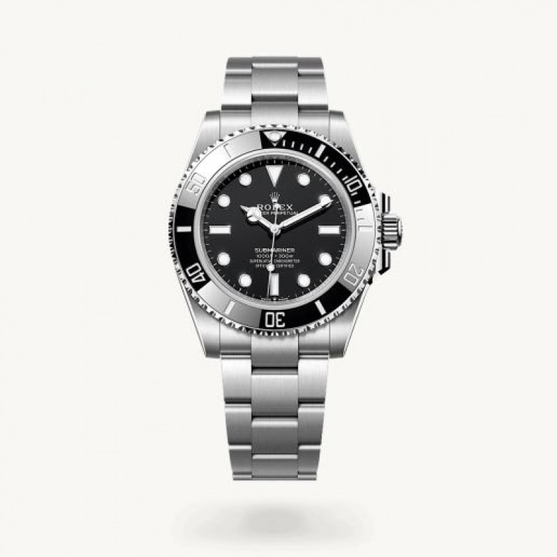 Rollex Submariner Silver Black Dial NO DATE Semi ETA
