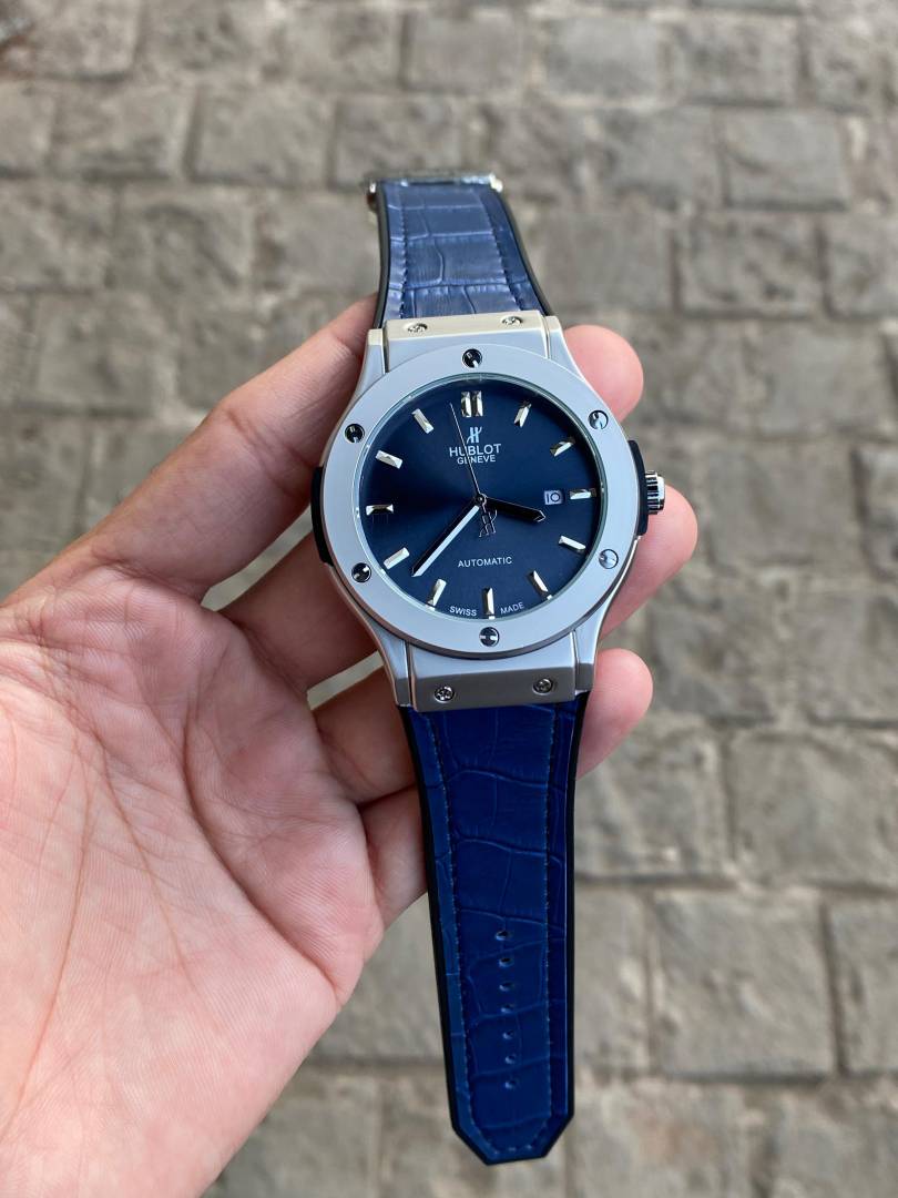 Hublot Automati c back open leather