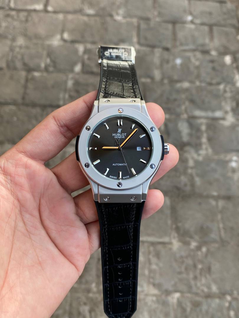Hublot Automati c back open leather