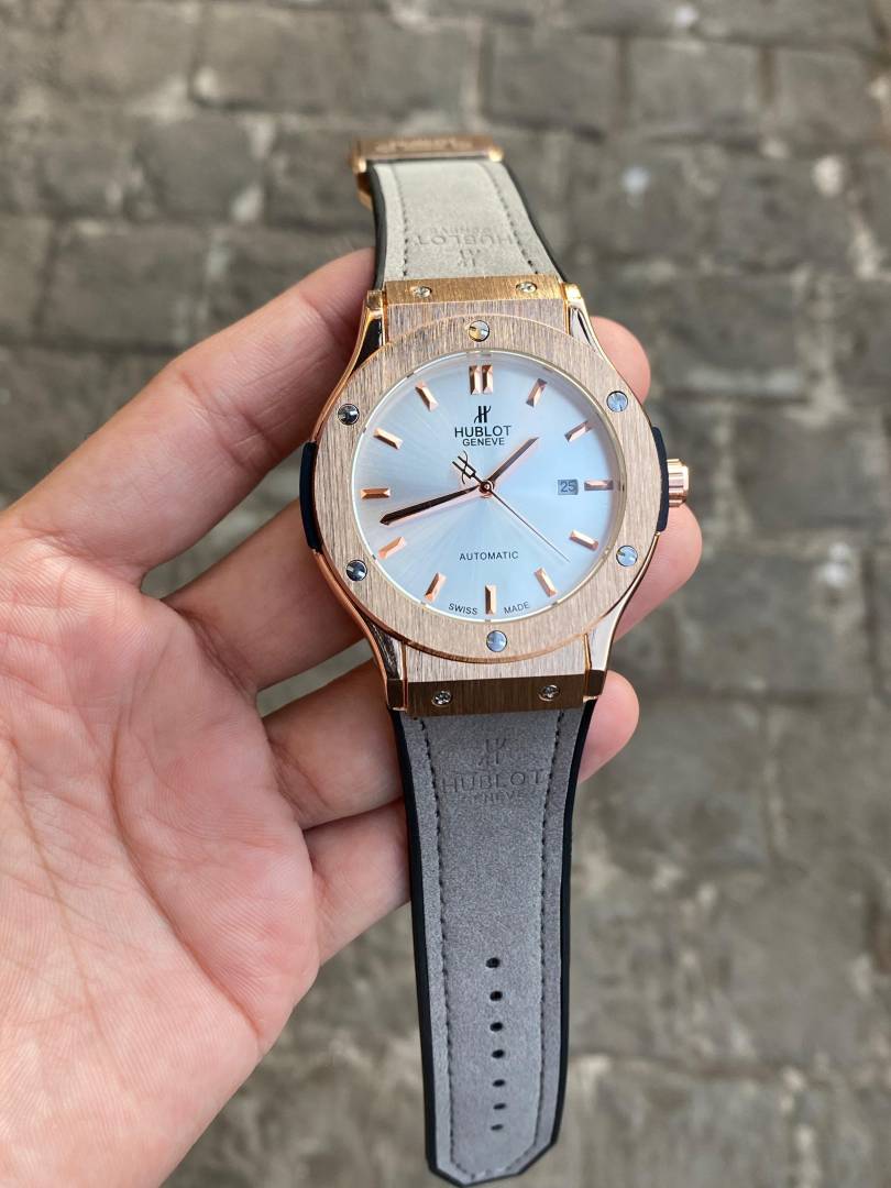 Hublot Automati c back open leather