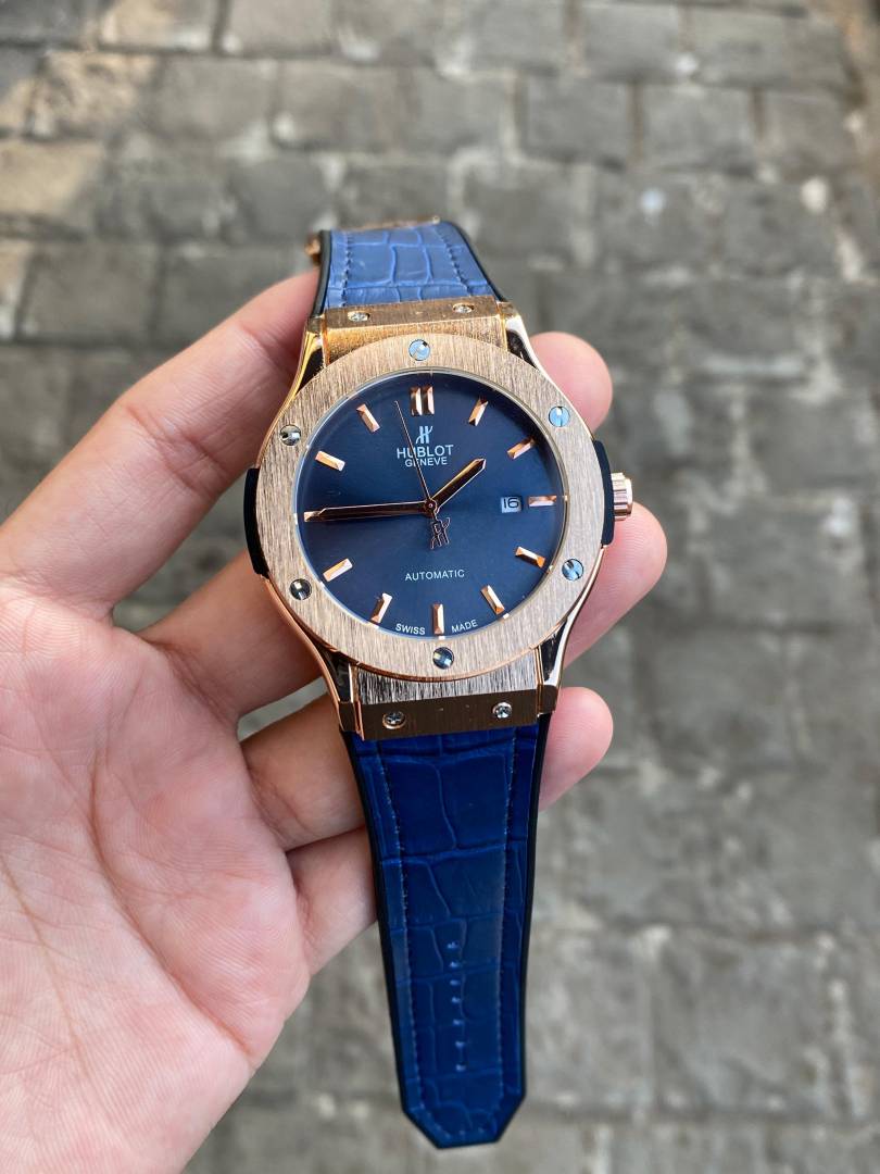 Hublot Automati c back open leather