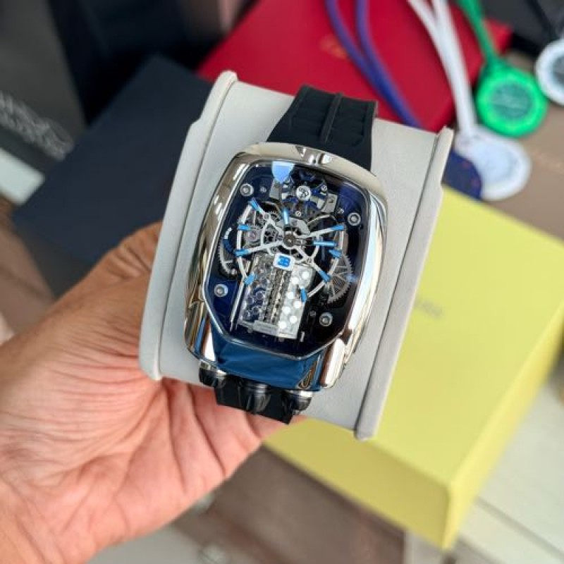 Jacob Co Bugatti Chiron Shining Silver Automatic