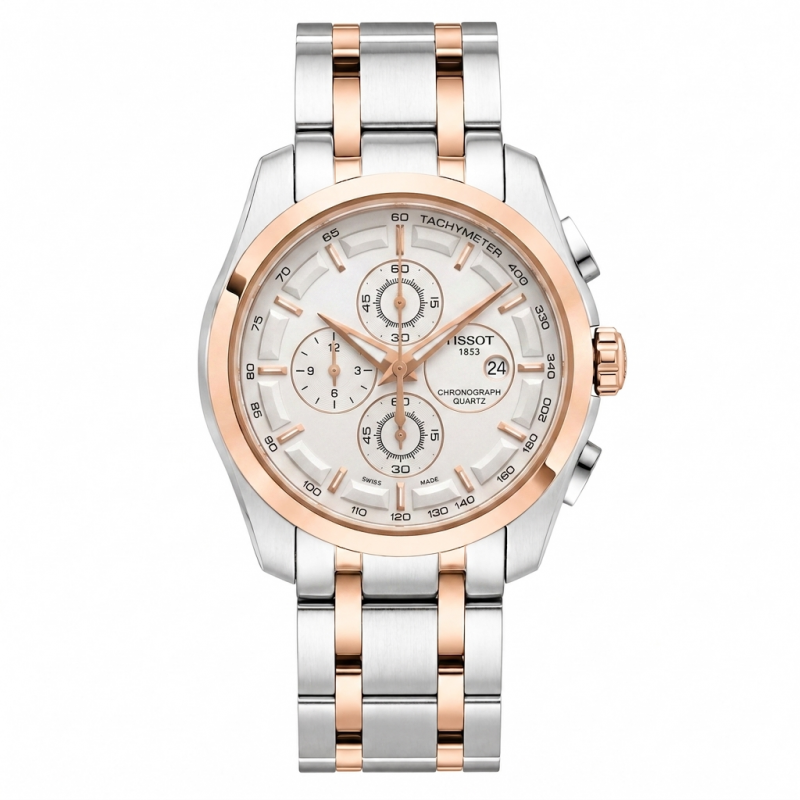 Tisotmens Chain 1853 Chronograph White Dial