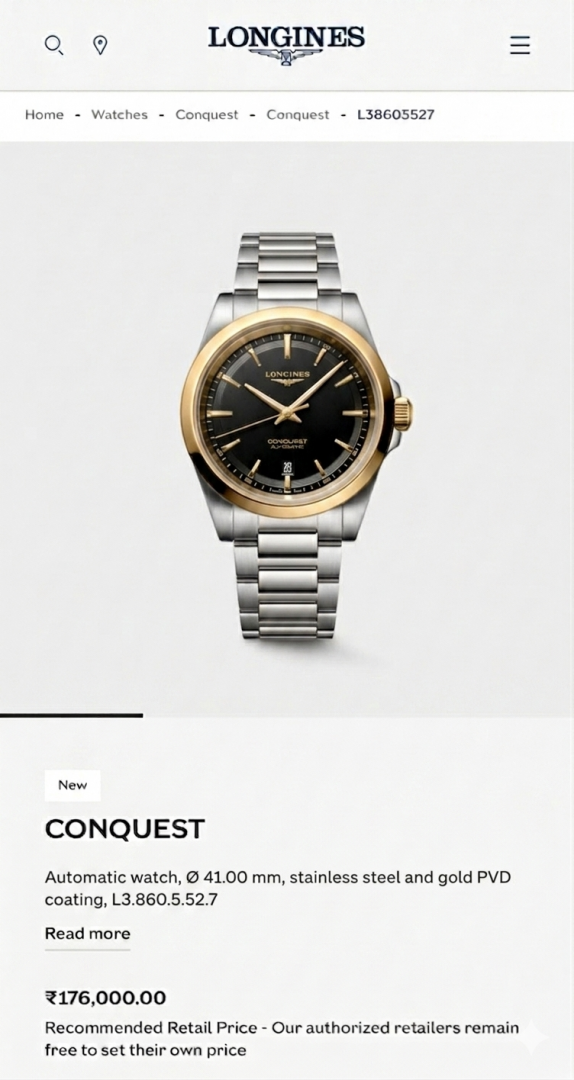 LONGINEZ CONQUEST WATCH HVY WC 1460