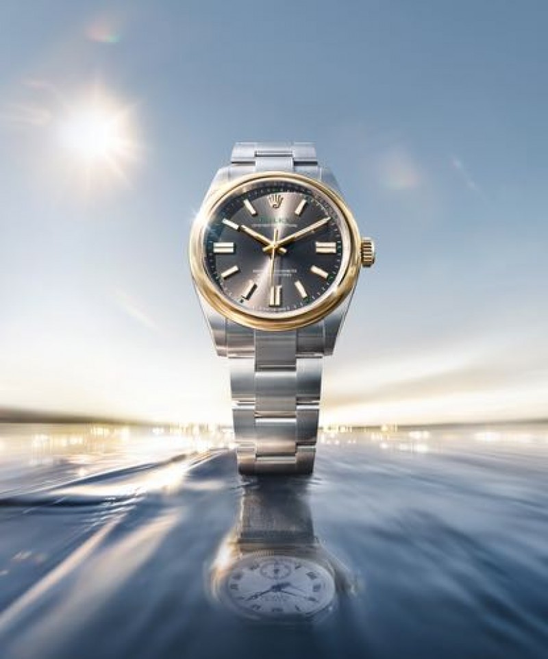 Rollex Oyster Perpetual Silver Gold Grey 2026