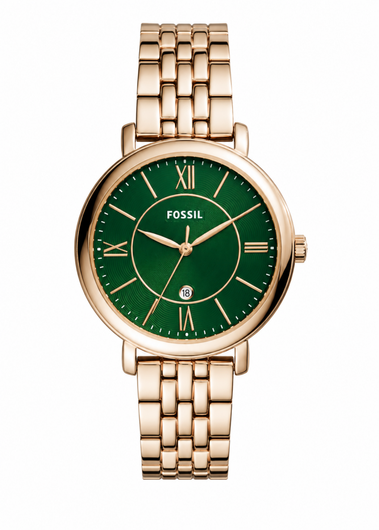 FosilWomen Rosegold Green Dial