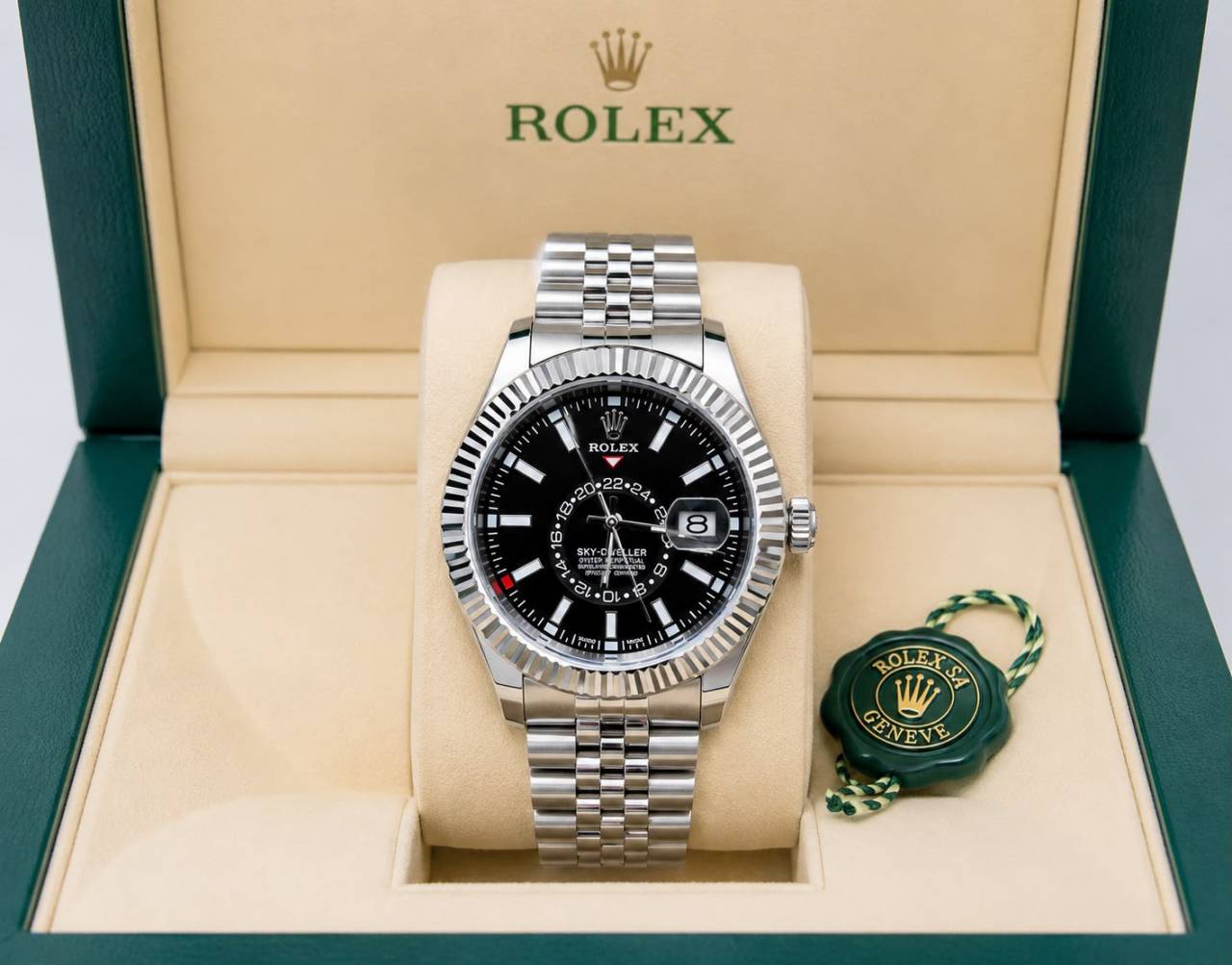 Alternative view of Roleex Sky Dweller Black Dial Jubilee 42mmx