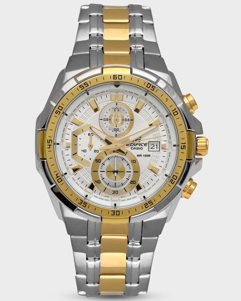 Edifice Casio 100M Chronograph Gold White