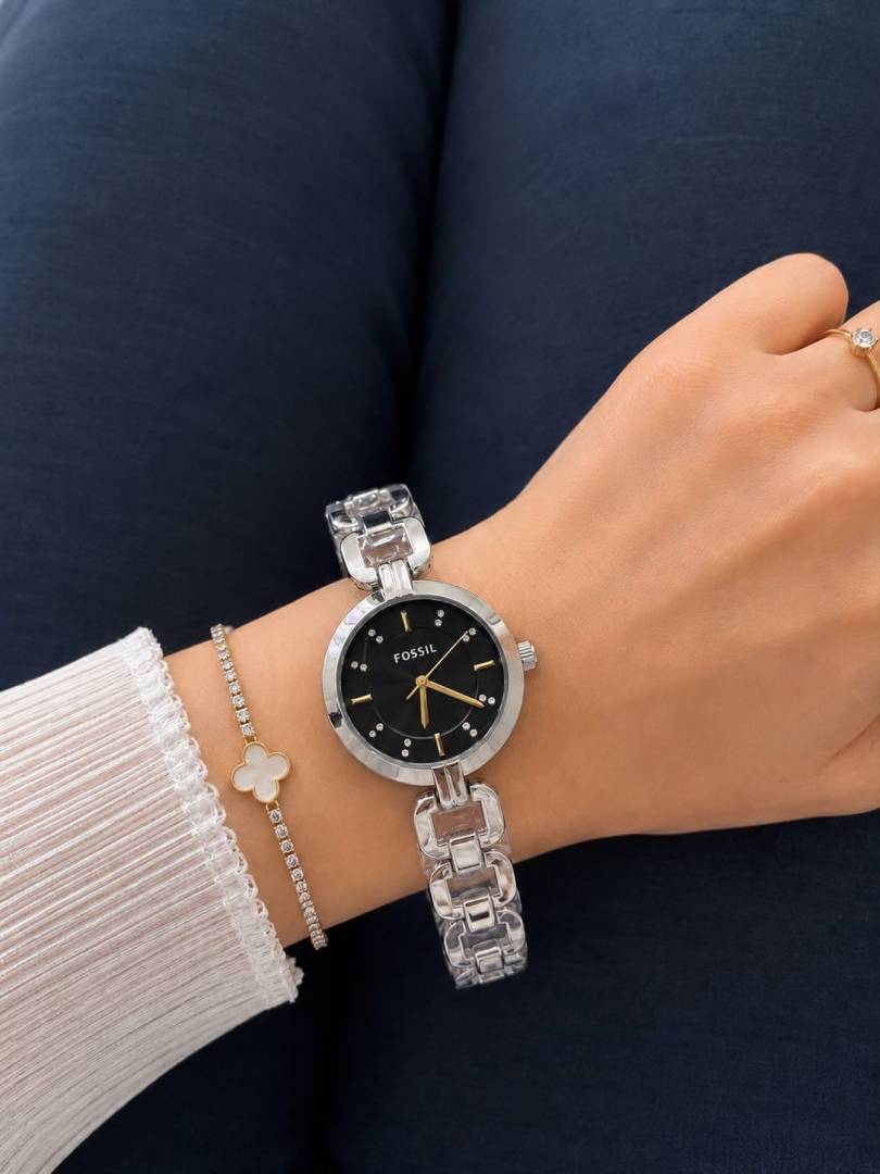 Fossiil Kerrigan Silver Black Dial