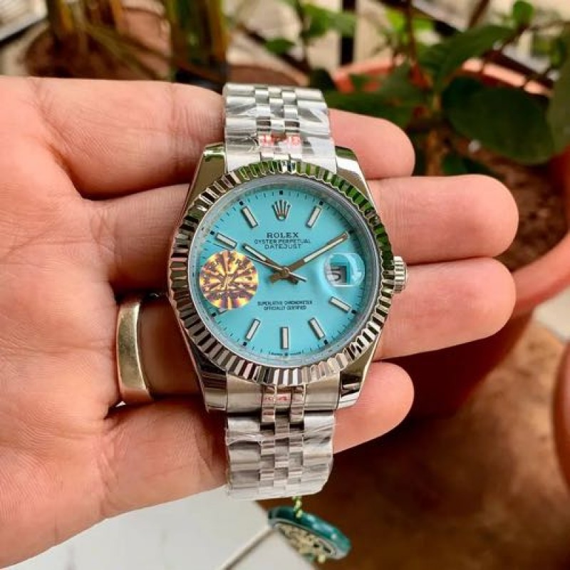 Rollex Date Just 41 Jubilee Strap Silver Tiffany