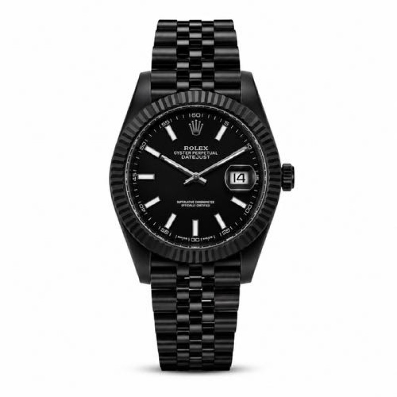 Rollex Date Just All Black Jubilee Strap