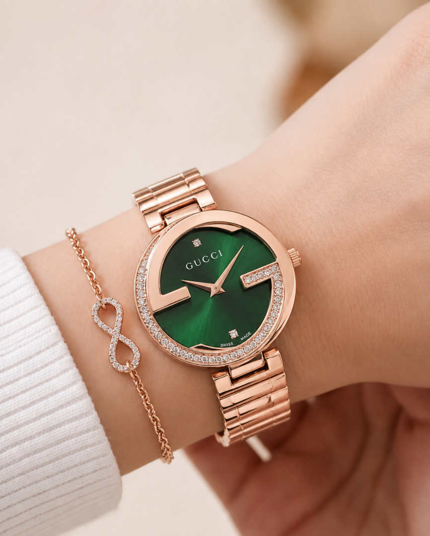 Guccci Women Rosegold Green