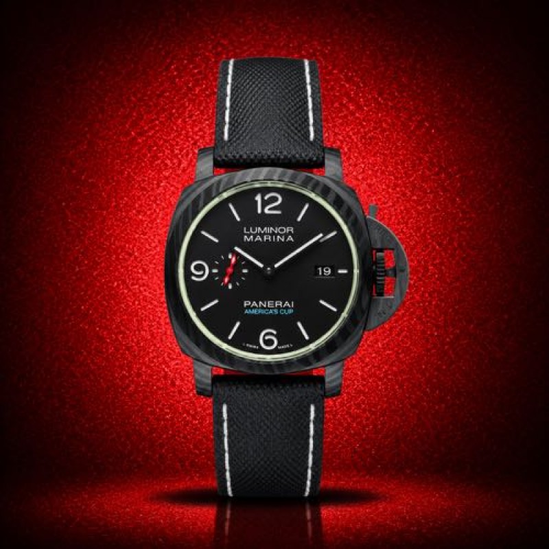 Panerai Luminor Marina Carbotech Case Nyloan Coated Strap "Luminous Rehaut"
