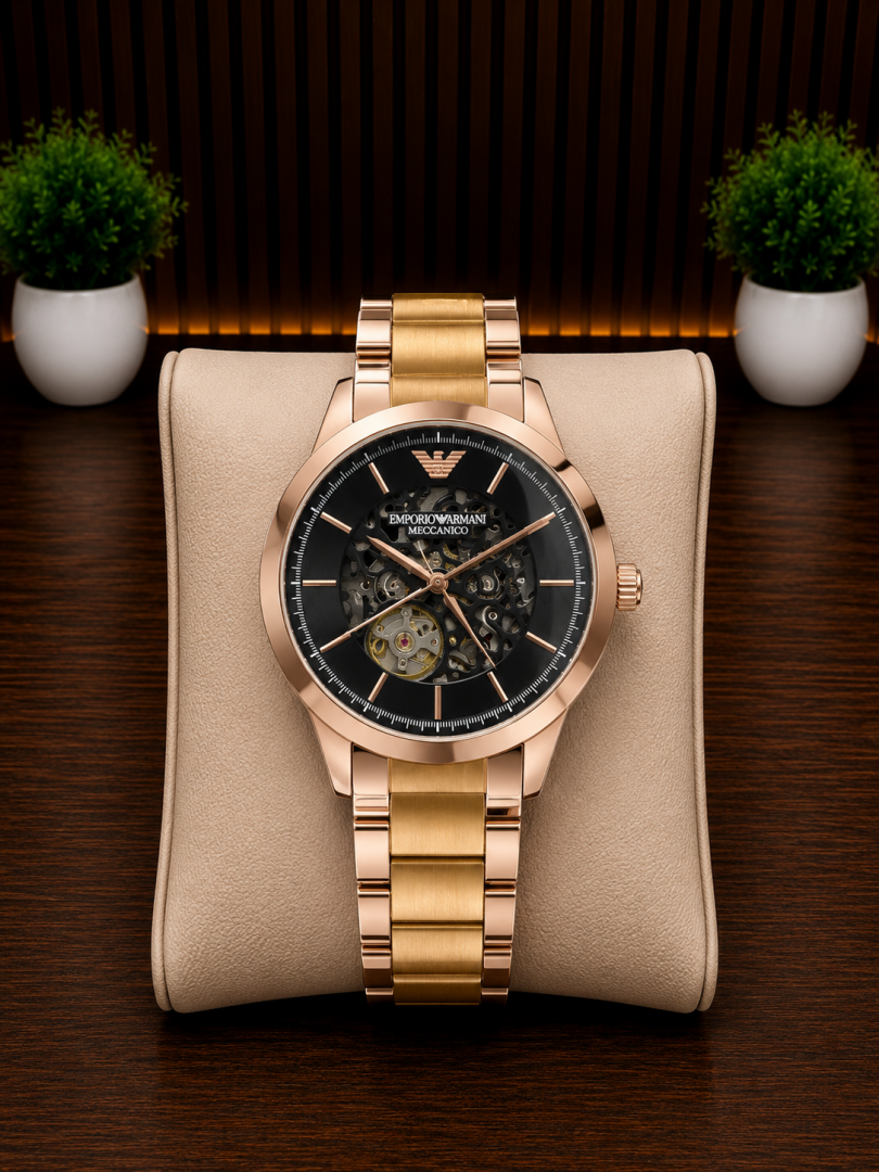 SALEAT EMPORIO ARRWA%! MECCANICO3 AUTOMATIC COPPER BLACK AT410