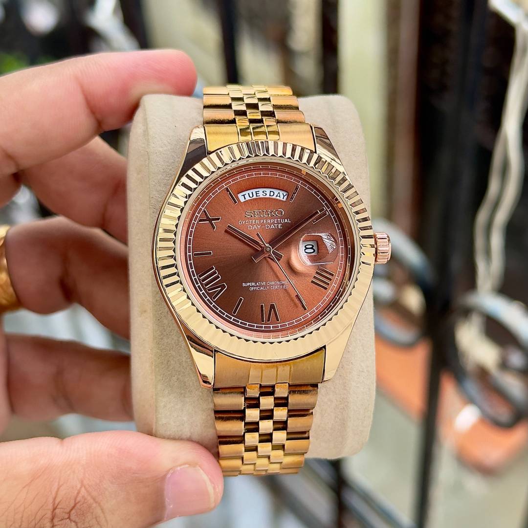 Seikk o Oyster Perpetual Day Date 40 Battery Copper-Brown