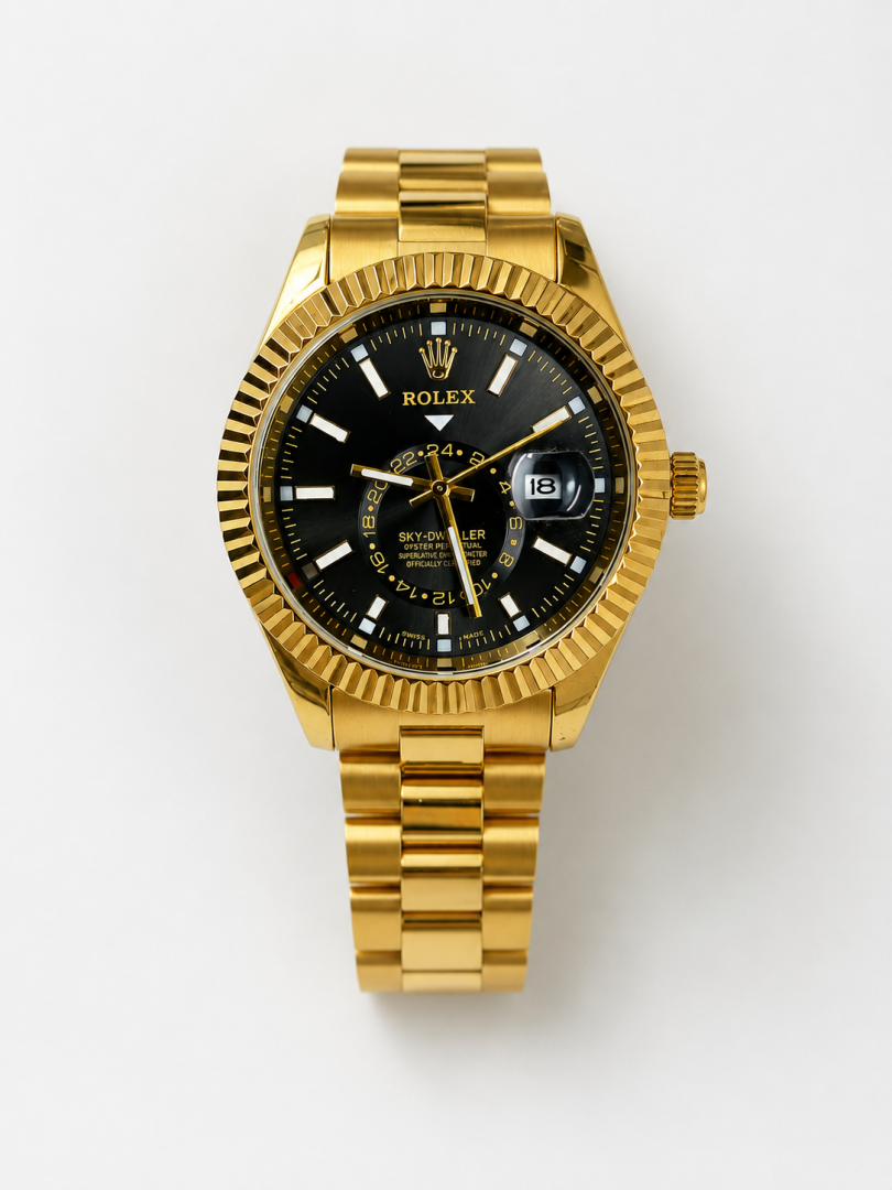 ROLLEX Sky Dweller GOLD BLACK DIAL AT130