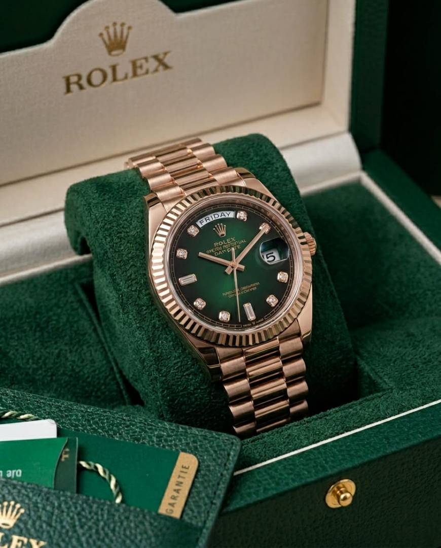 Rolee x Oyster Perpetual Day Date Diamond Copper-Green 40 Battery