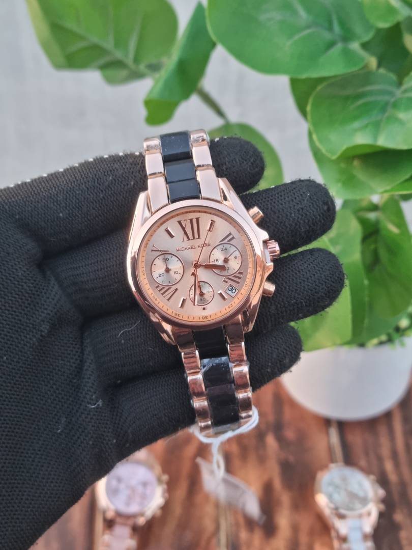 Micheal Kors Bradshaw Black-Rose Dial AT433