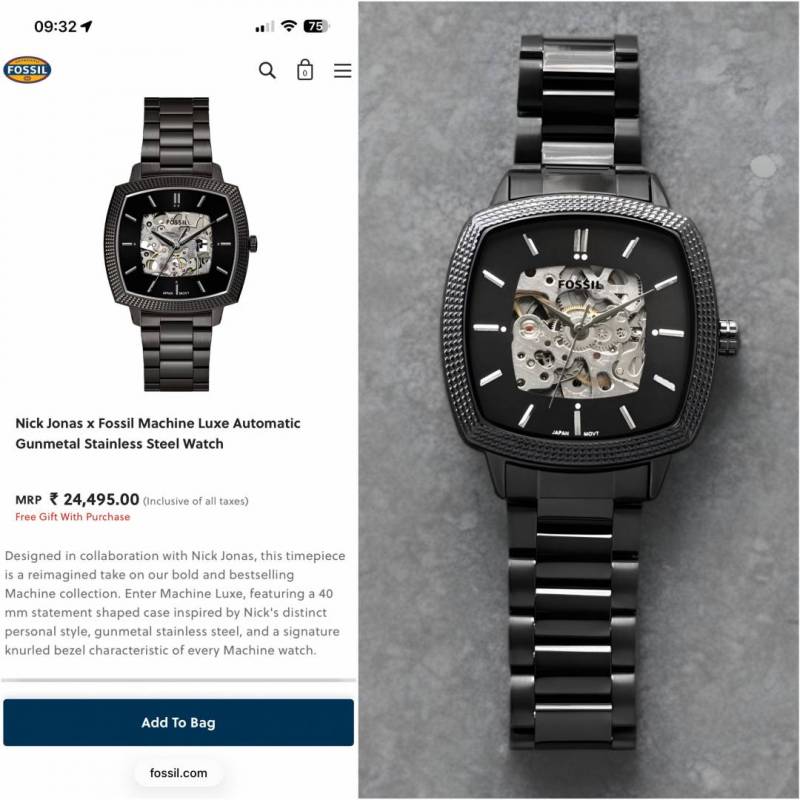 Fossii l x Nick Jonas Machine Luxe Automatic full black