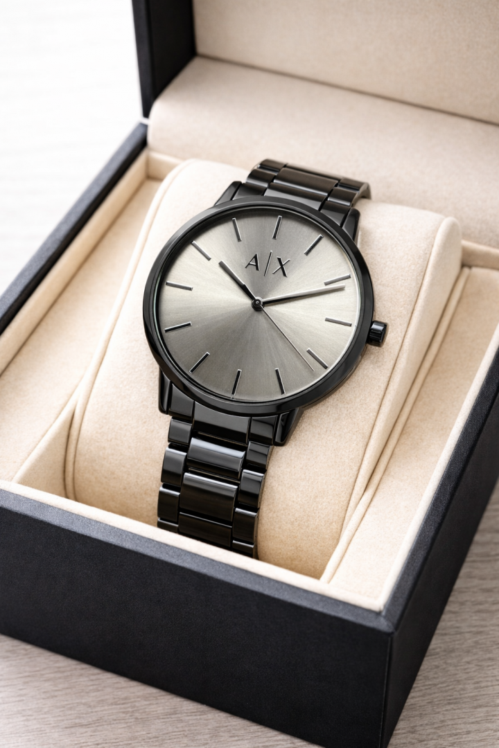 ARRWA%! EXCHAGE AX2701 BLACK GREY DIAL AT399
