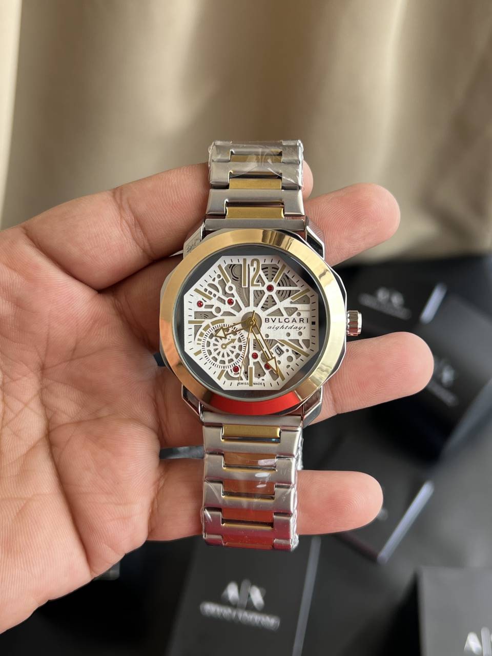 BVLGARI PREMIUM DUAL TONE METAL WATCH